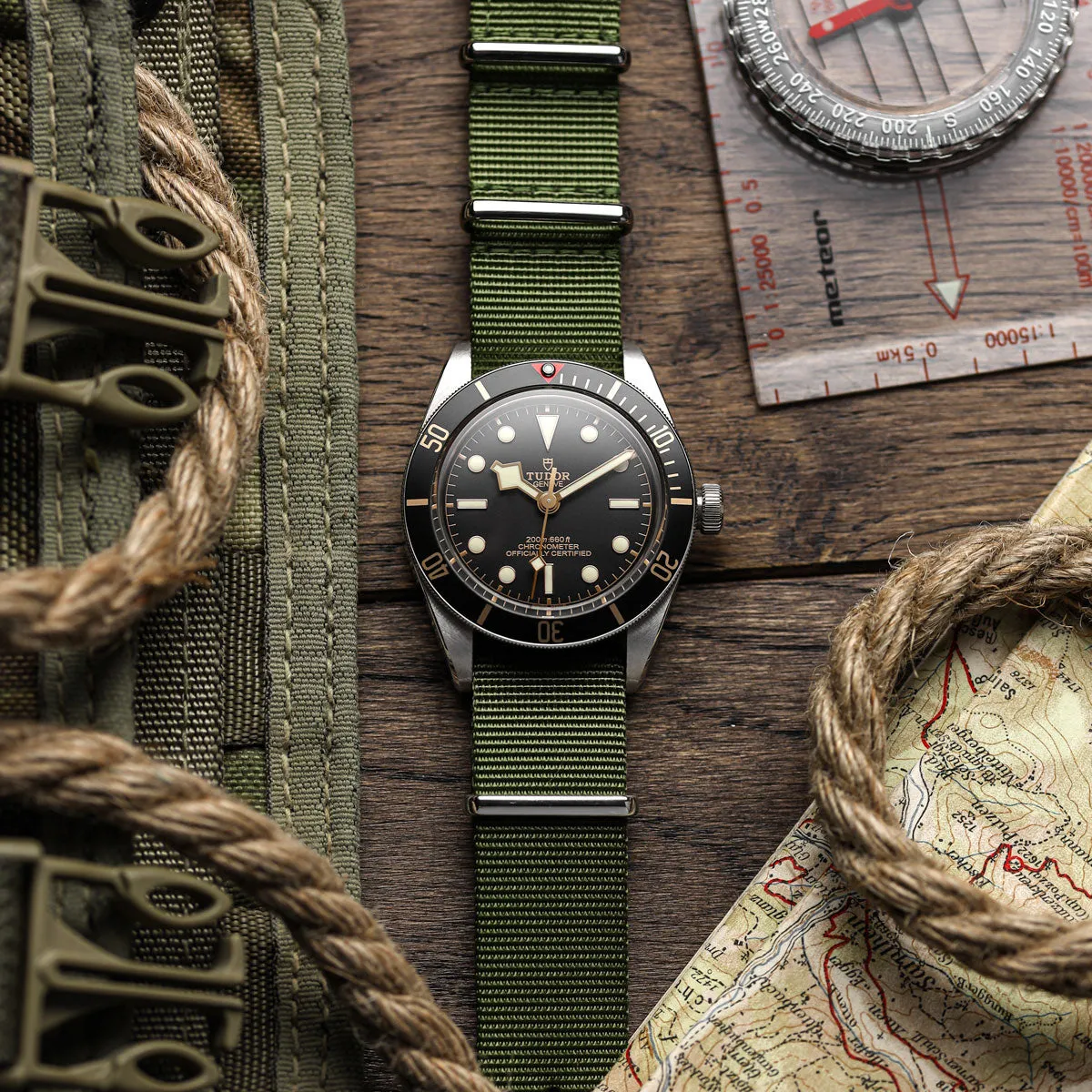 1973 British Military Watch Strap: CADET - Army Green, Satin