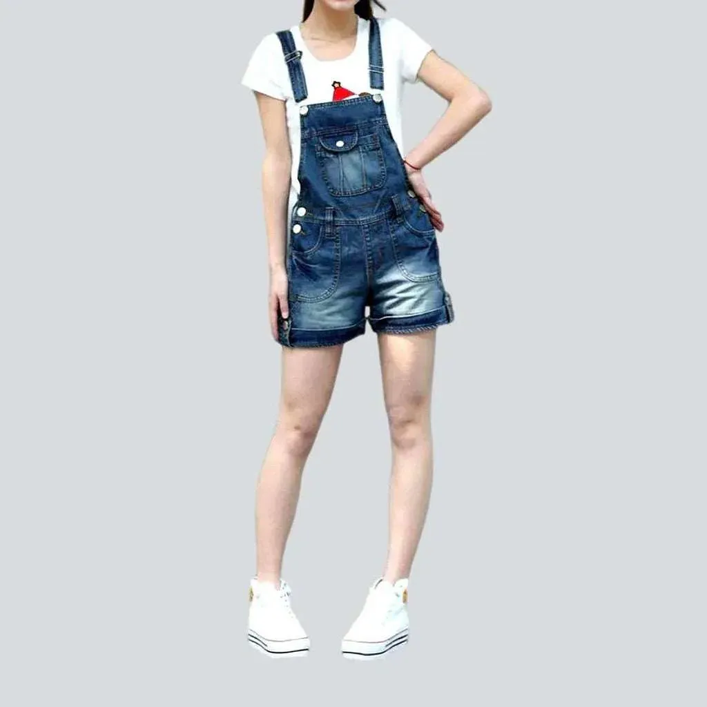 90s style jeans overall shorts for ladies