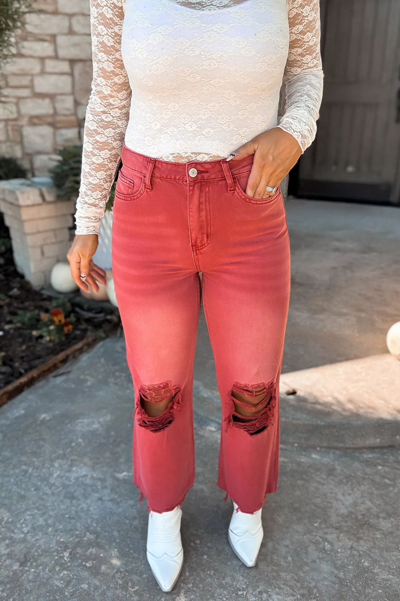 90s Vintage Crop Flare Jeans