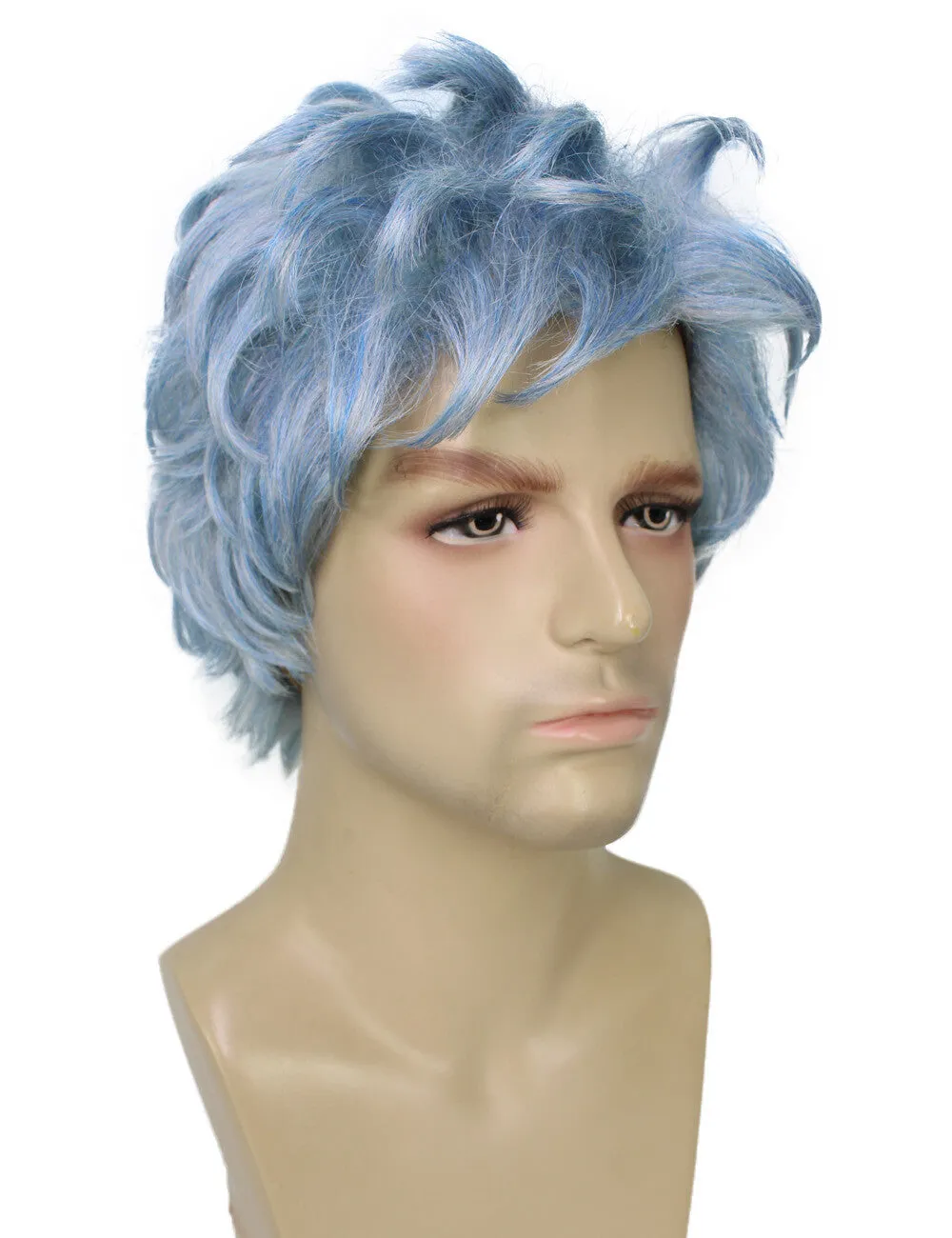 Adult Men's Blue Grey Spiky Wig| Perfect for Halloween| Flame-retardant Synthetic Fiber