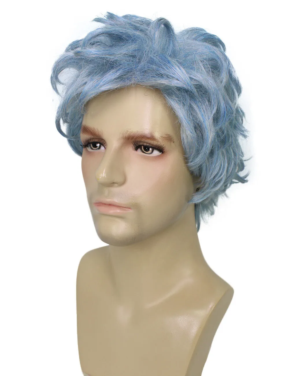 Adult Men's Blue Grey Spiky Wig| Perfect for Halloween| Flame-retardant Synthetic Fiber