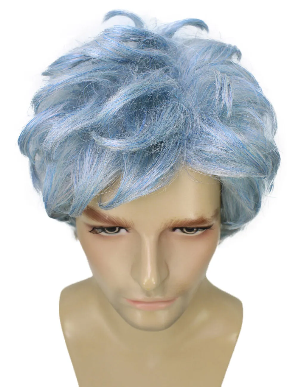 Adult Men's Blue Grey Spiky Wig| Perfect for Halloween| Flame-retardant Synthetic Fiber