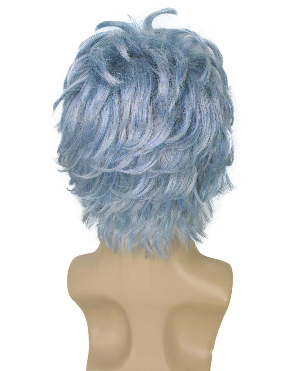 Adult Men's Blue Grey Spiky Wig| Perfect for Halloween| Flame-retardant Synthetic Fiber