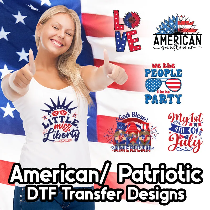 American/ Patriotic DTF Transfer Designs (4", 6", 8", 11" Length Available)