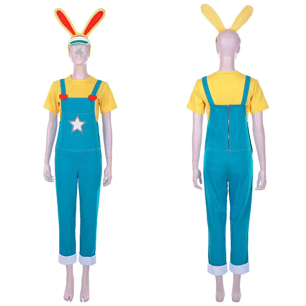 Animal Crossing: New Horizons-Zipper T. Bunny Men T-shirt Overalls Outfits Halloween Carnival Costume Cosplay Costume