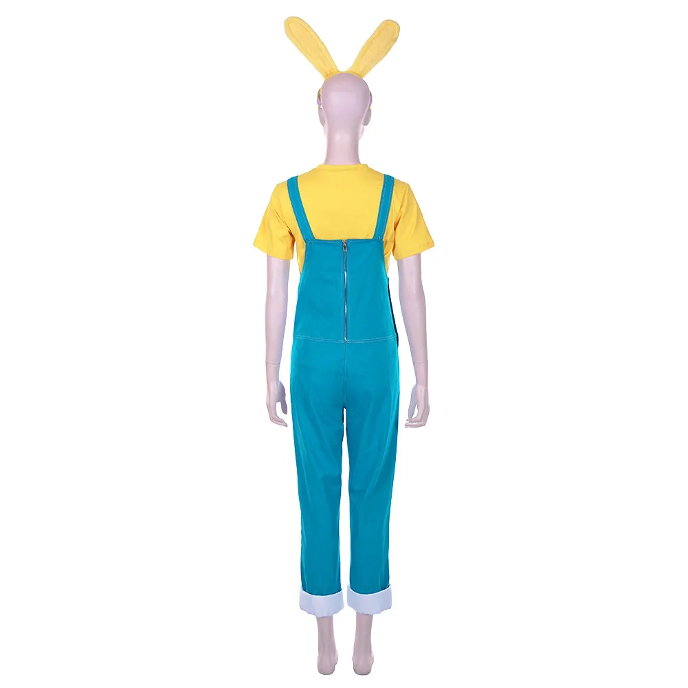 Animal Crossing: New Horizons-Zipper T. Bunny Men T-shirt Overalls Outfits Halloween Carnival Costume Cosplay Costume