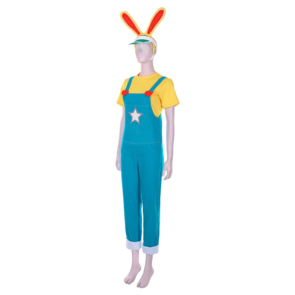 Animal Crossing: New Horizons-Zipper T. Bunny Men T-shirt Overalls Outfits Halloween Carnival Costume Cosplay Costume