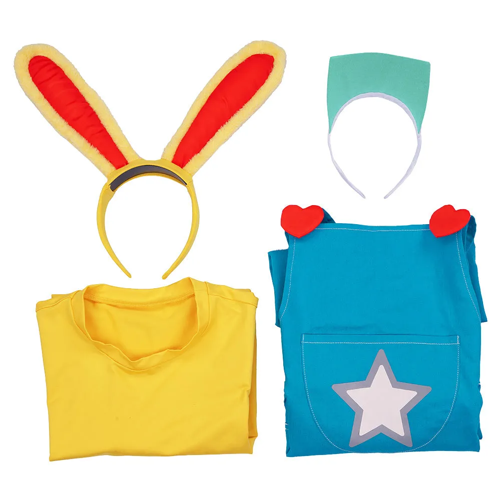 Animal Crossing: New Horizons-Zipper T. Bunny Men T-shirt Overalls Outfits Halloween Carnival Costume Cosplay Costume