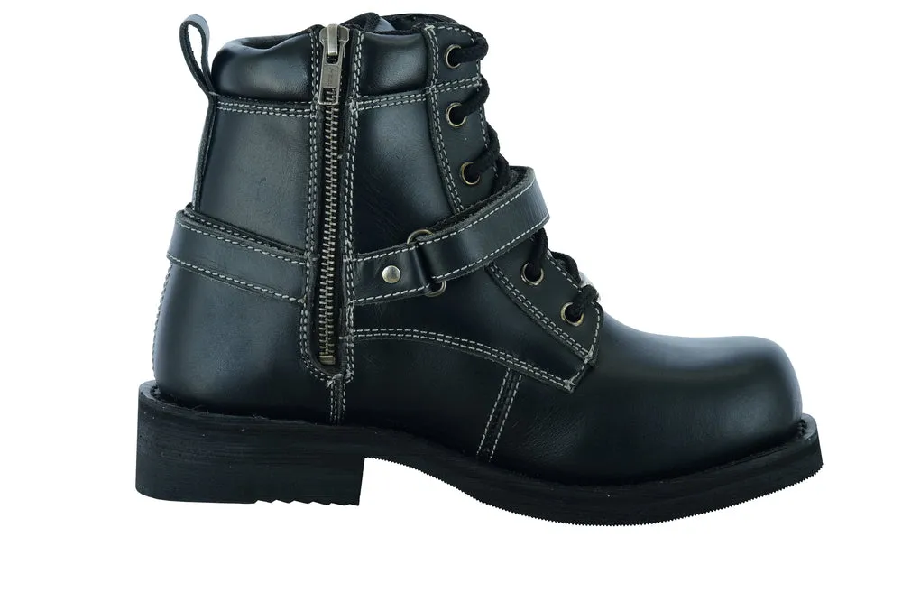 Ankle Harness Boot - Women's Side Zipper and Single Strap Boot