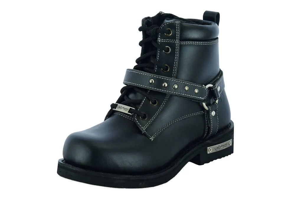 Ankle Harness Boot - Women's Side Zipper and Single Strap Boot