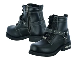 Ankle Harness Boot - Women's Side Zipper and Single Strap Boot