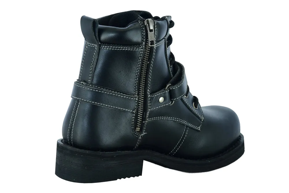 Ankle Harness Boot - Women's Side Zipper and Single Strap Boot