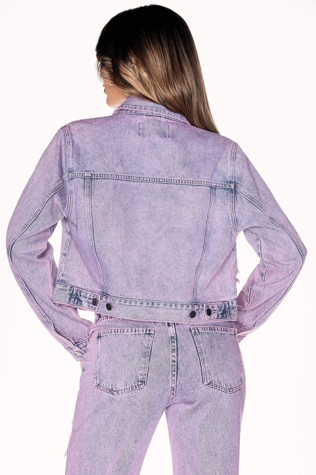 Best Energy Ripped Denim Jacket - Pink