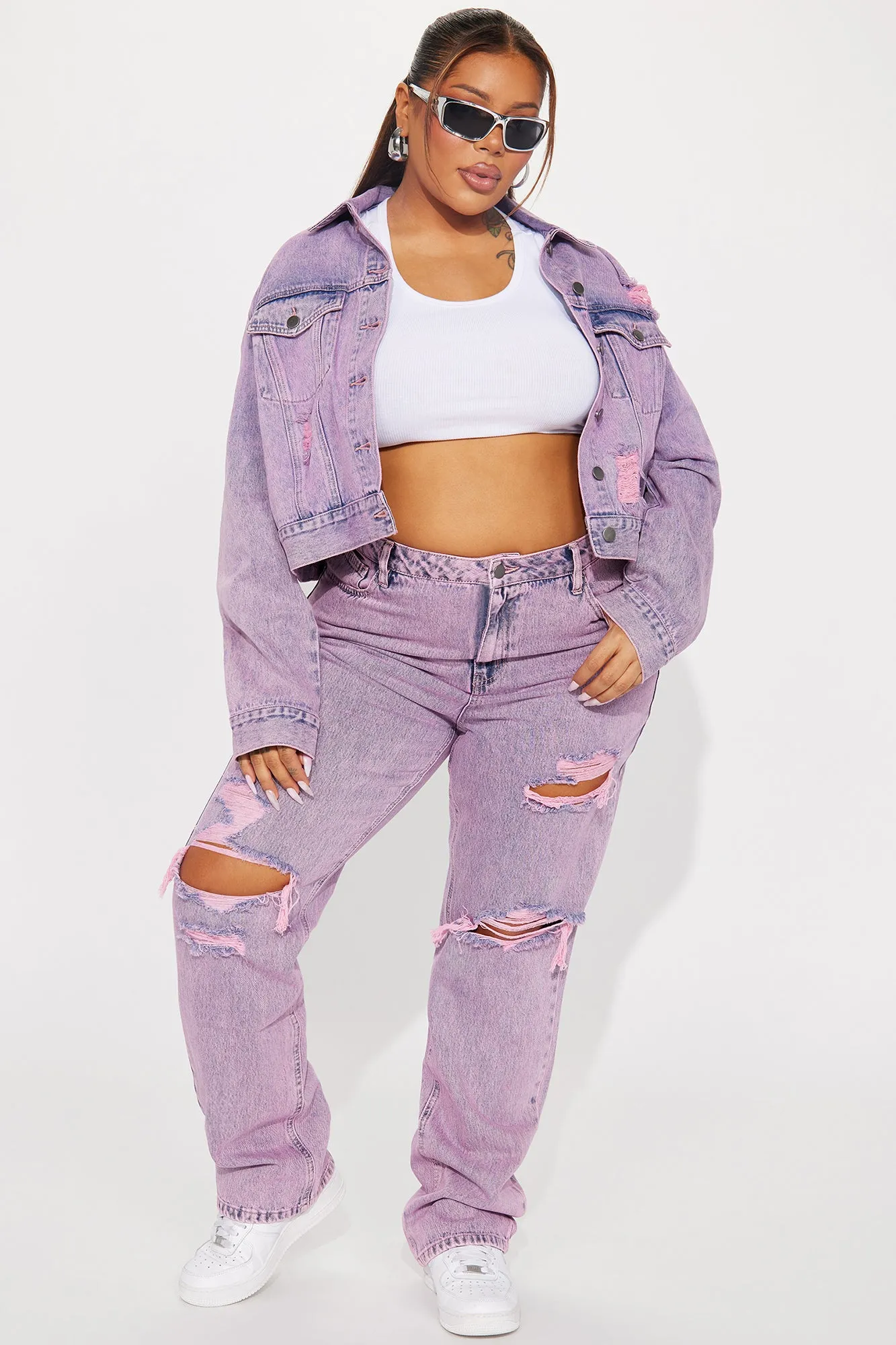 Best Energy Ripped Denim Jacket - Pink