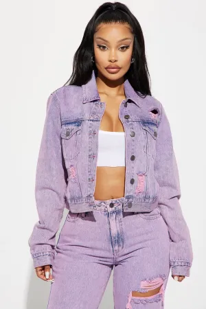 Best Energy Ripped Denim Jacket - Pink