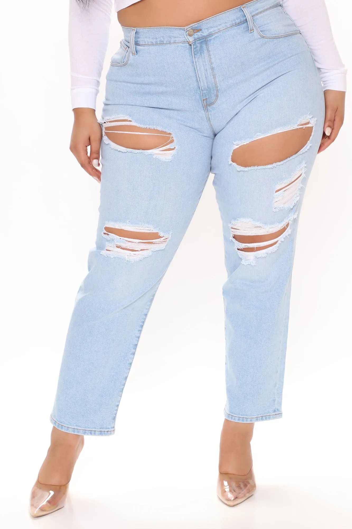 Better Together Ripped Boyfriend Jeans - Light Blue Wash