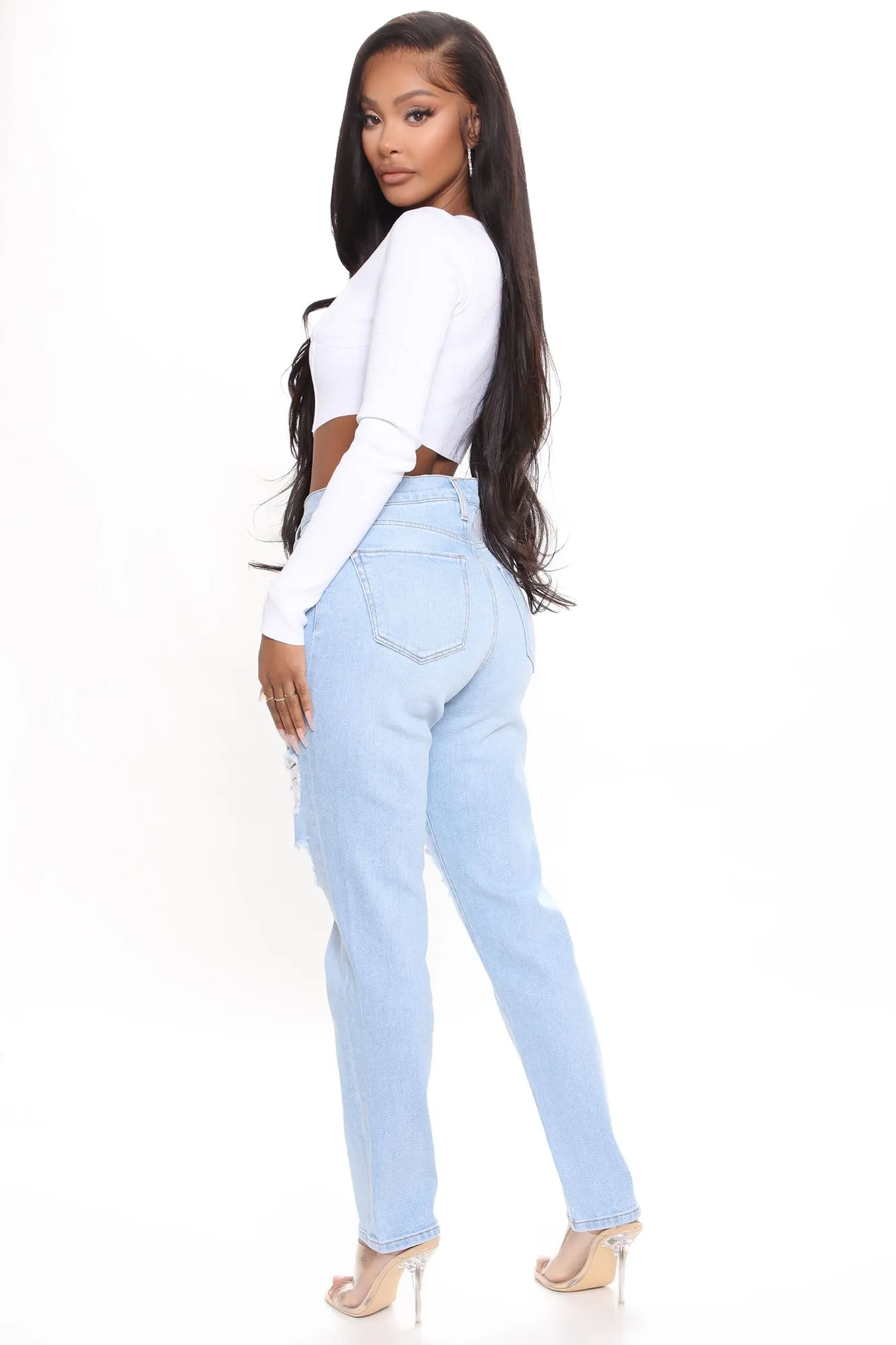 Better Together Ripped Boyfriend Jeans - Light Blue Wash