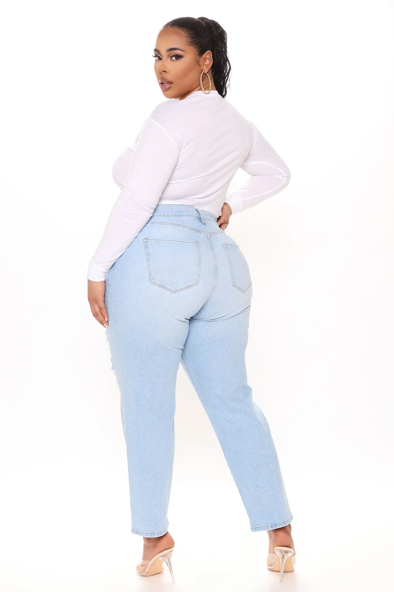 Better Together Ripped Boyfriend Jeans - Light Blue Wash