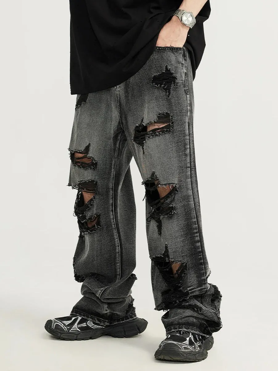 Black Baggy Ripped Jeans