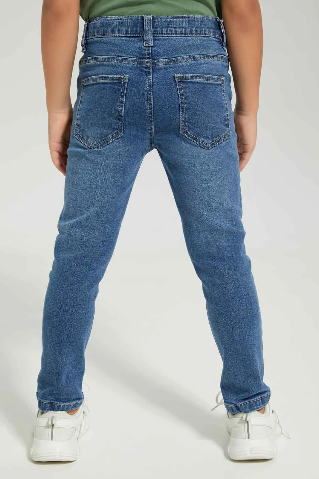 Boys Blue Mid Wash Ripped Jean