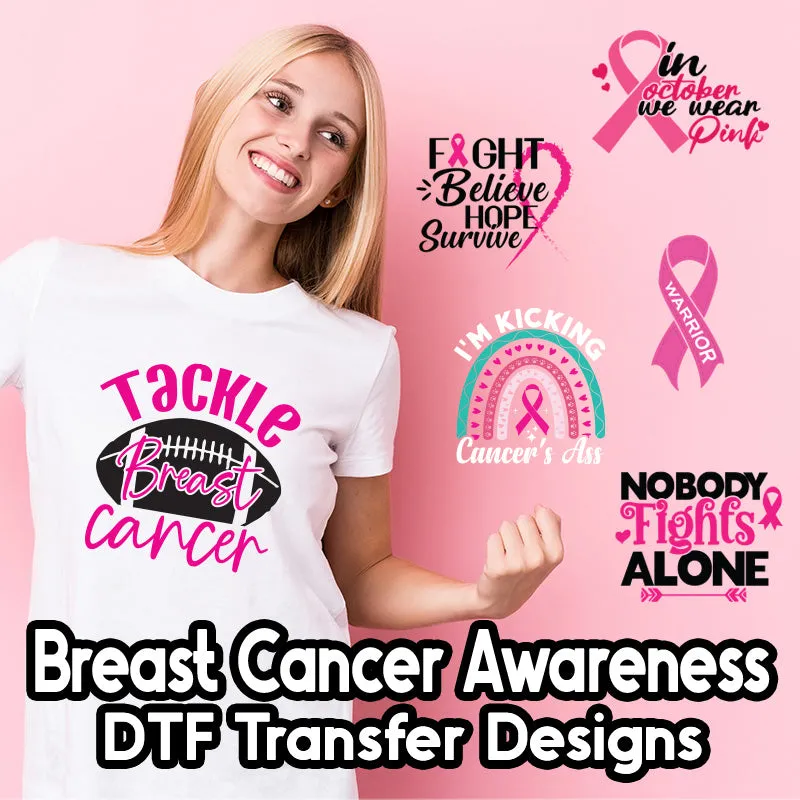 Breast Cancer Awareness DTF Transfer Designs (4", 6", 8", 11" Length Available)