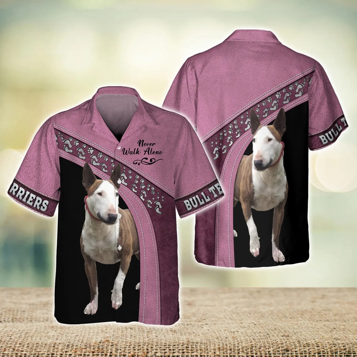 Bull Terriers Love Never Walk Alone 3D Full Print Shirts, Dog Memorial Gifts for loss of Dog