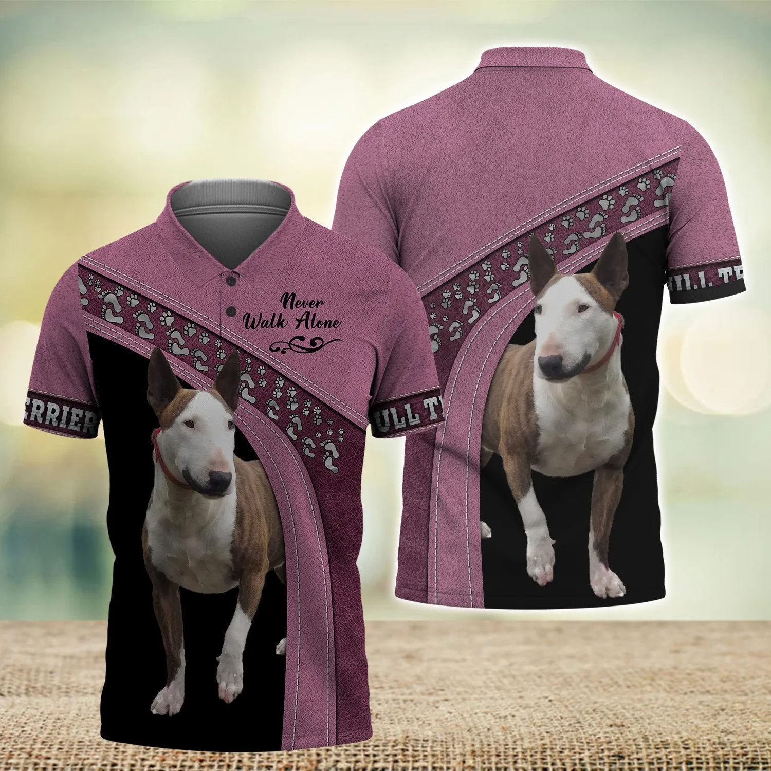 Bull Terriers Love Never Walk Alone 3D Full Print Shirts, Dog Memorial Gifts for loss of Dog