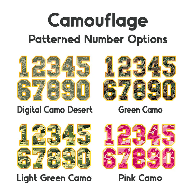 Camouflage Patterned Number DTF Transfer