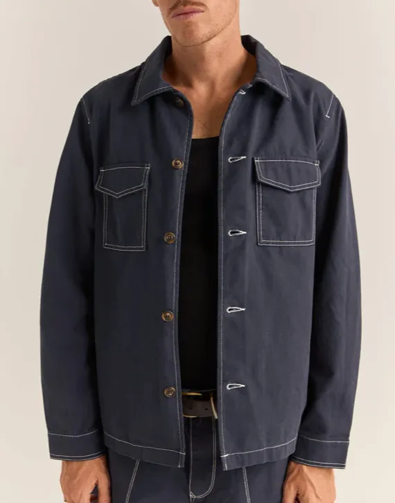 Canvas Overshirt in Indigo