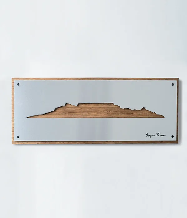 Cape Town Skyline Brushed Aluminium