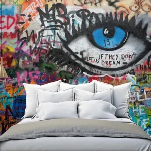 Custom Photo Wallpaper Mural Graffiti Art Eye (㎡)