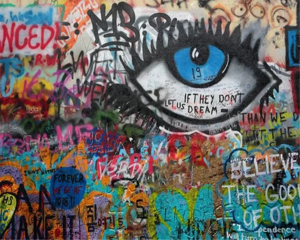 Custom Photo Wallpaper Mural Graffiti Art Eye (㎡)