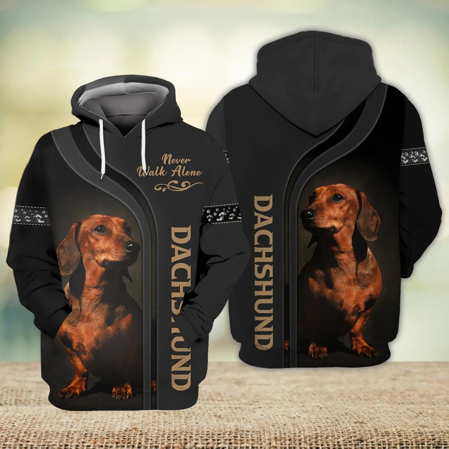 Dachshund Lover Never Walk Alone 3D Full Print Shirts 2759, Shirt For Dog Lovers, Dog Memorial Gifts for loss of Dog