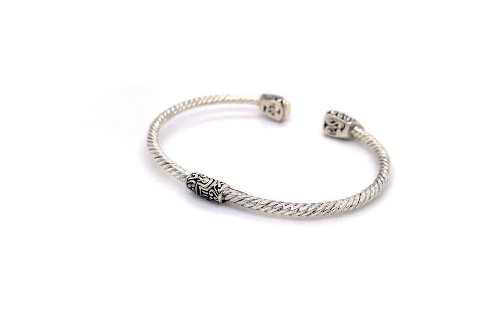 Gemma Bangle- Silver And Gold