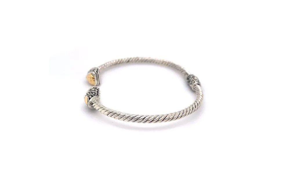 Gemma Bangle- Silver And Gold