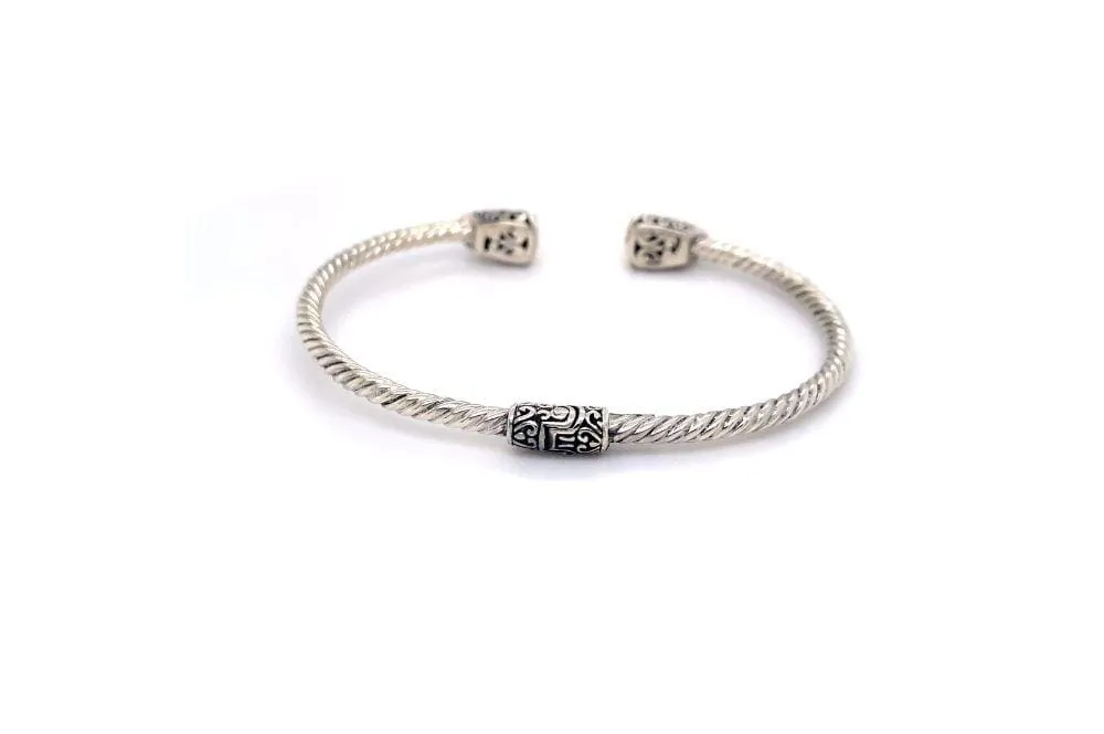 Gemma Bangle- Silver And Gold