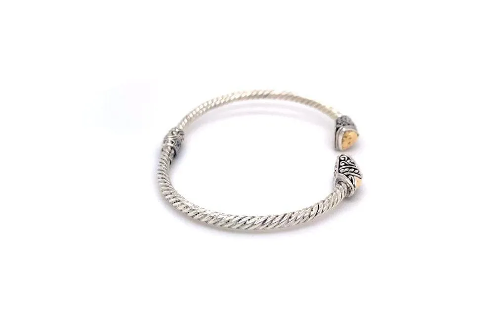 Gemma Bangle- Silver And Gold