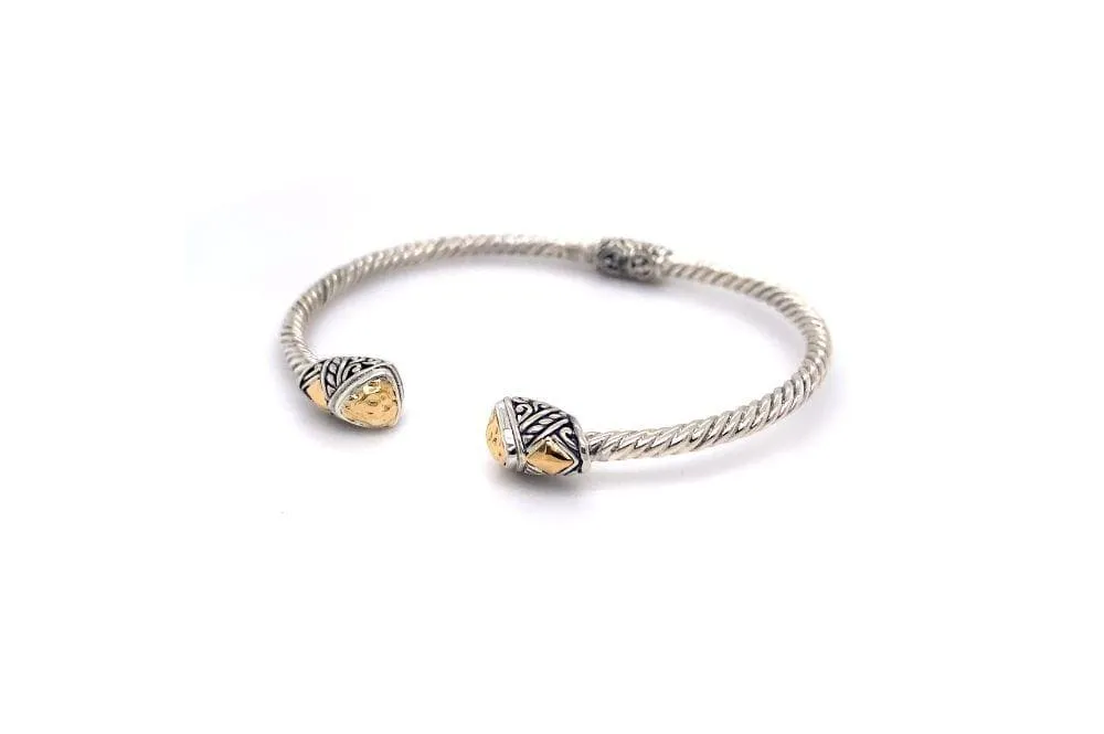 Gemma Bangle- Silver And Gold