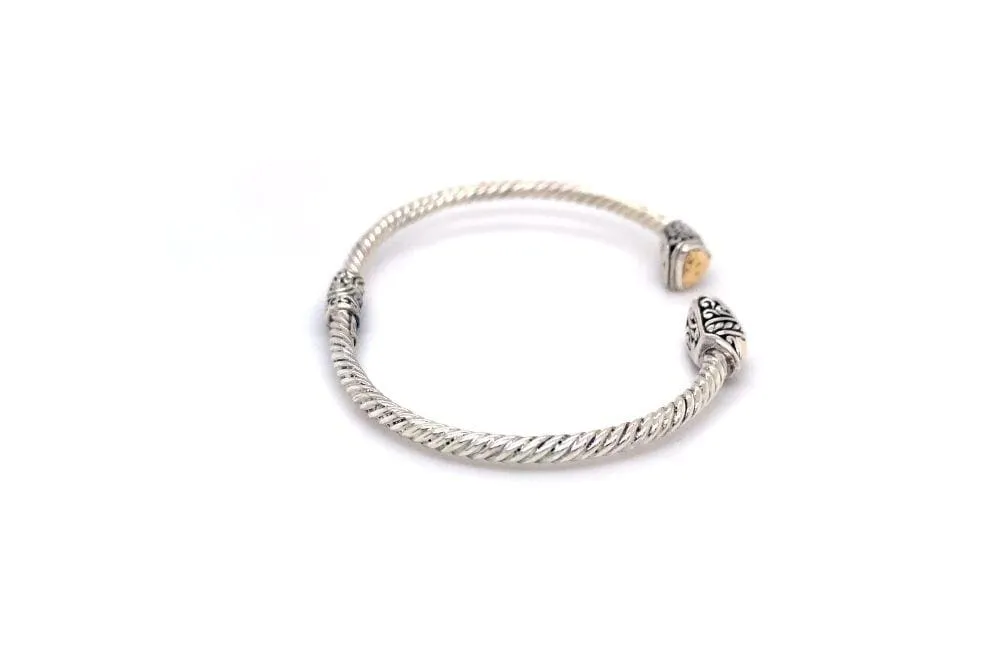 Gemma Bangle- Silver And Gold