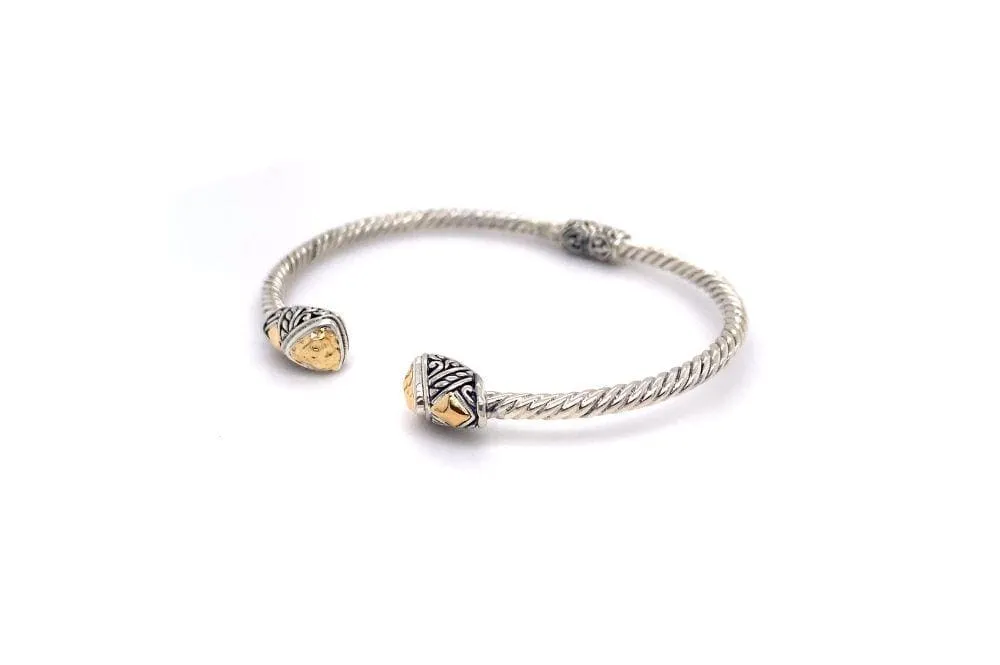 Gemma Bangle- Silver And Gold