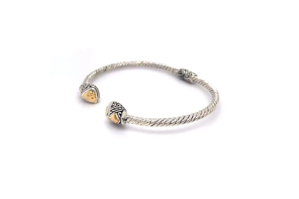 Gemma Bangle- Silver And Gold