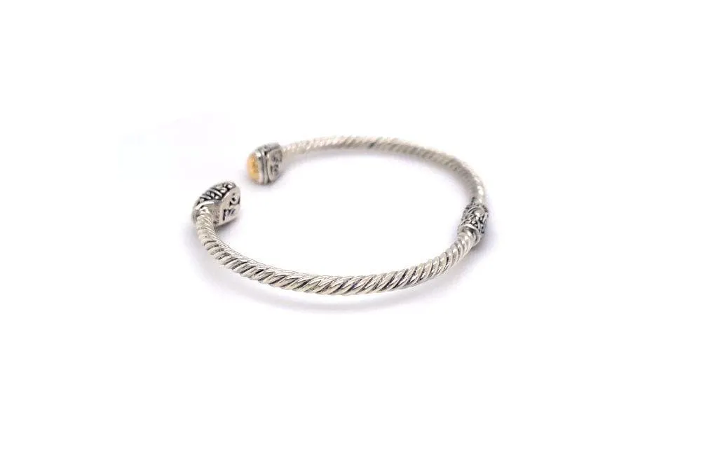 Gemma Bangle- Silver And Gold