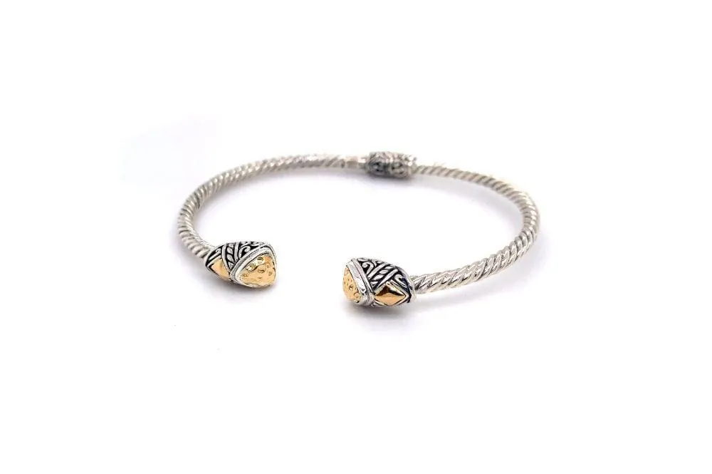 Gemma Bangle- Silver And Gold