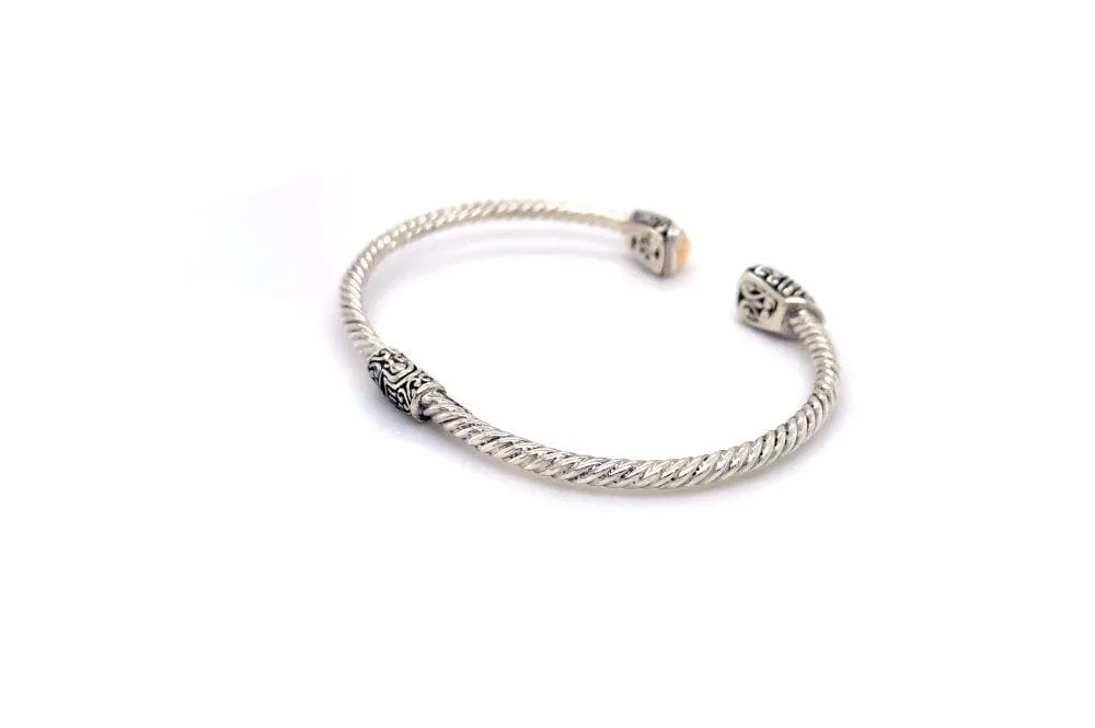 Gemma Bangle- Silver And Gold