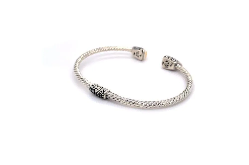 Gemma Bangle- Silver And Gold