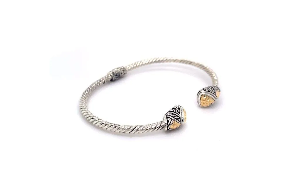 Gemma Bangle- Silver And Gold