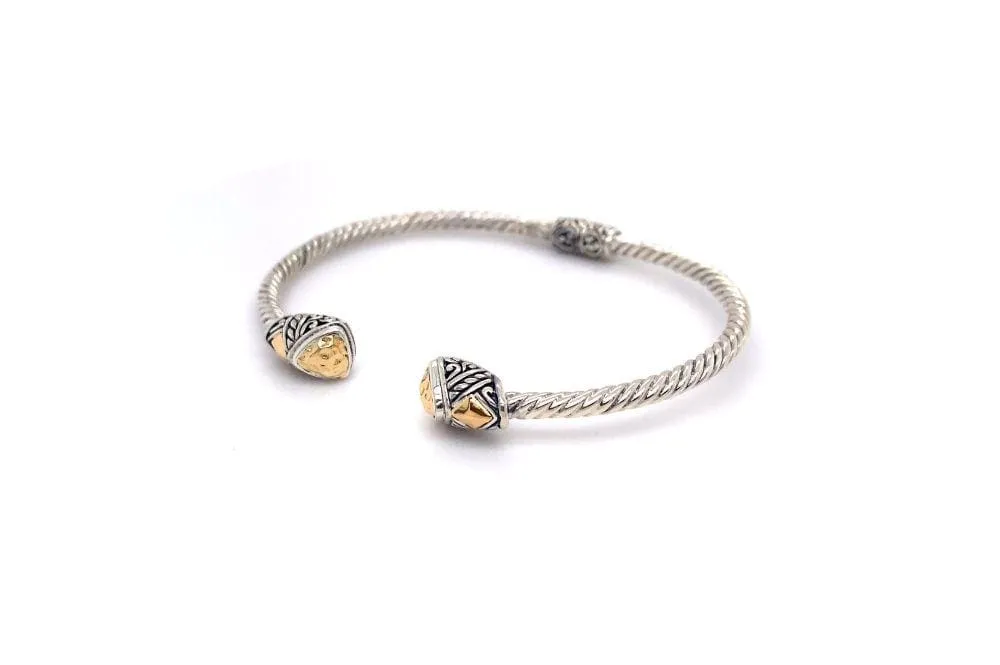 Gemma Bangle- Silver And Gold