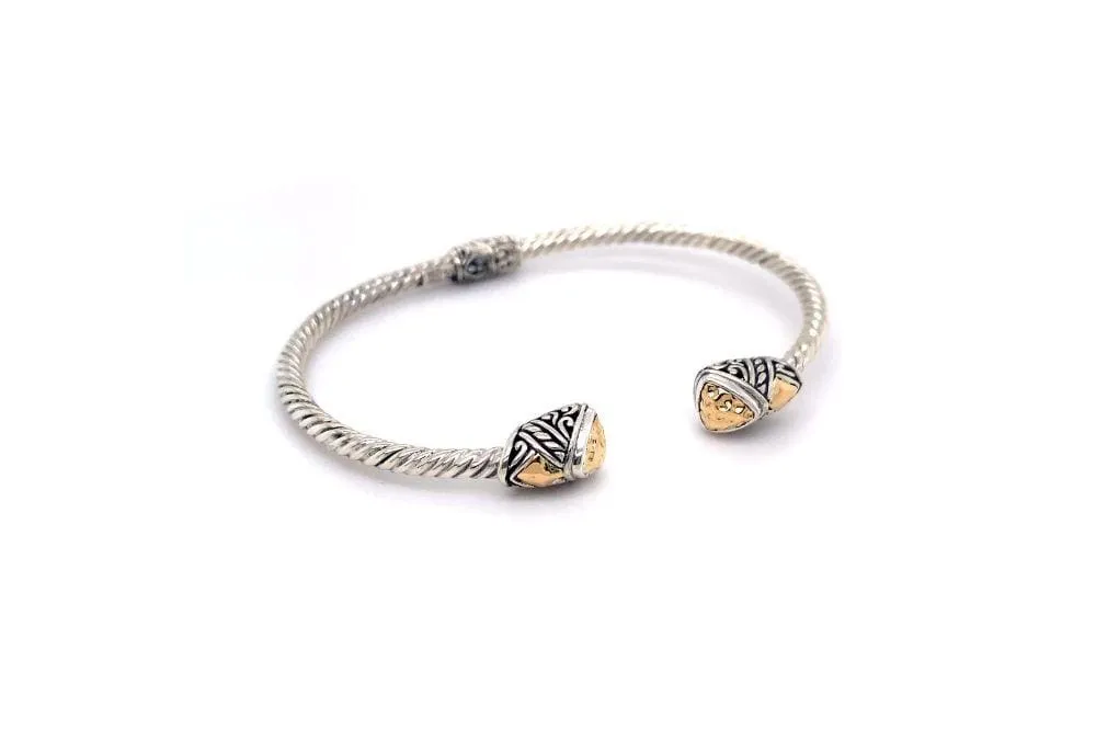 Gemma Bangle- Silver And Gold