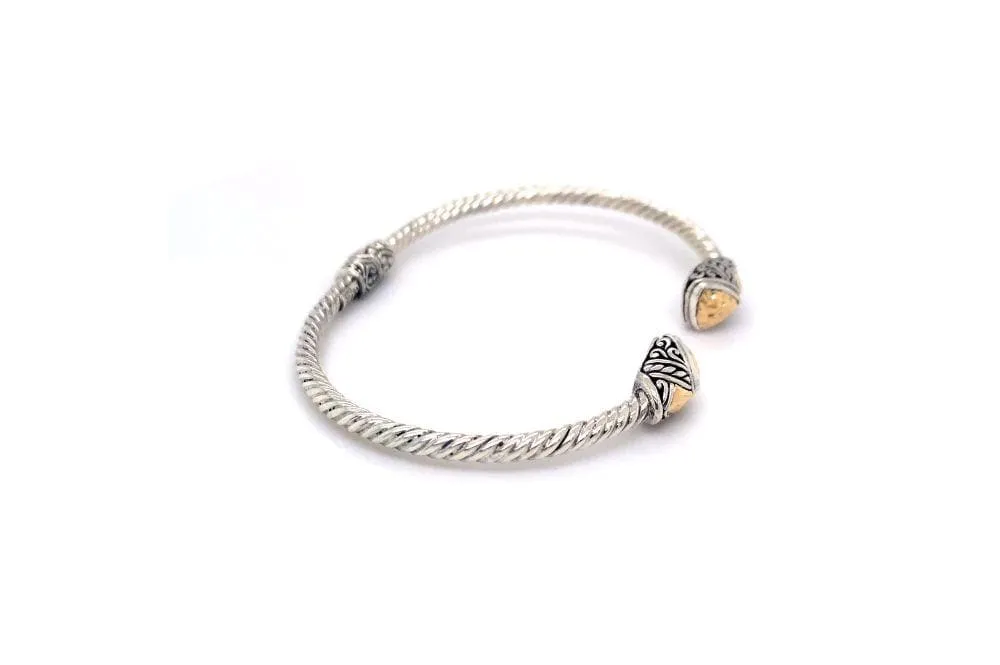 Gemma Bangle- Silver And Gold