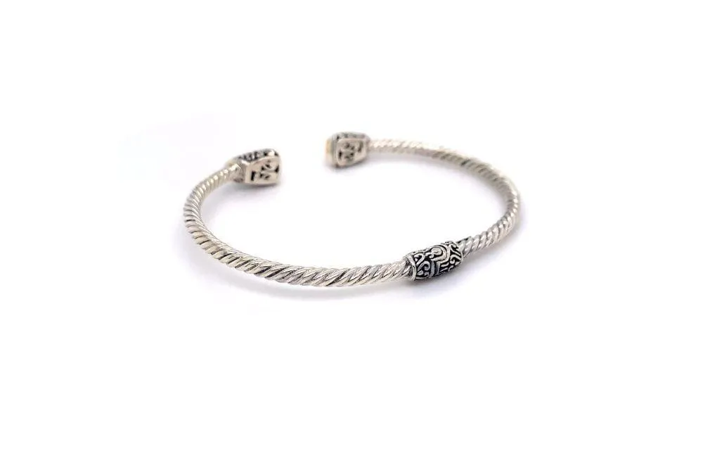 Gemma Bangle- Silver And Gold